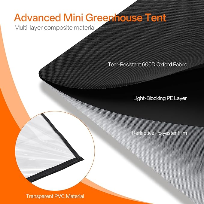 Indoor Greenhouse with Grow Light, Plant Stand with 4 Pack 5000K Full Spectrum Plant Lights , Plant Shelf with Tent for Indoor Plant, Seed Starting, Seed Tray, 29.5"x13.8"x59"