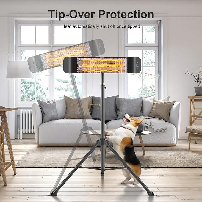 Pasapair Electric Patio Heater - Smart Infrared Indoor Heater 24H Timer with APP Control - Wall Mounted Outdoor Heater for Patio Garage - IP65 CSA Certified