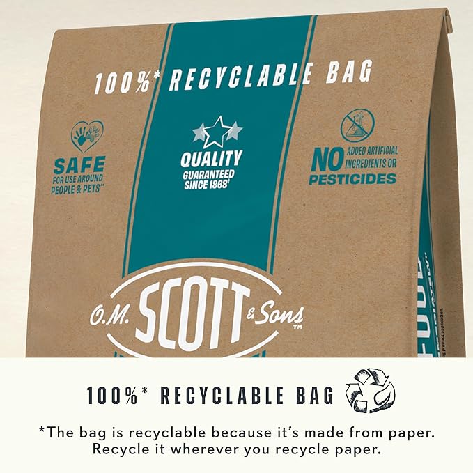 O.M. Scott and Sons Natural Grass Food, Food for Lawns, Fertilizes for up to 10 Weeks, Covers up to 2,000 sq. ft., 12.72 lbs.