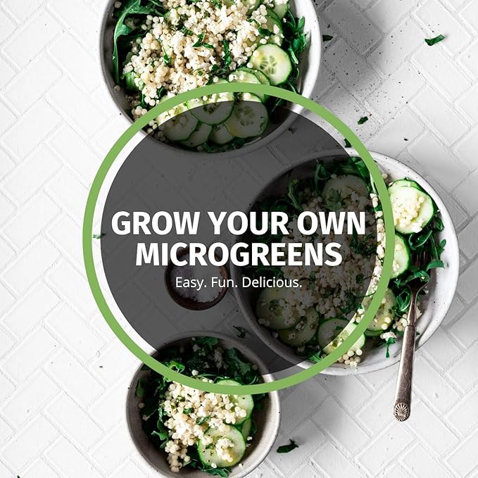 Hydroponic Sectional Microgreens Growing Kit - Grow Micro Greens & Herbs Indoor Gardening: All Supplies - Seeds, Trays, Instructions, Etc.