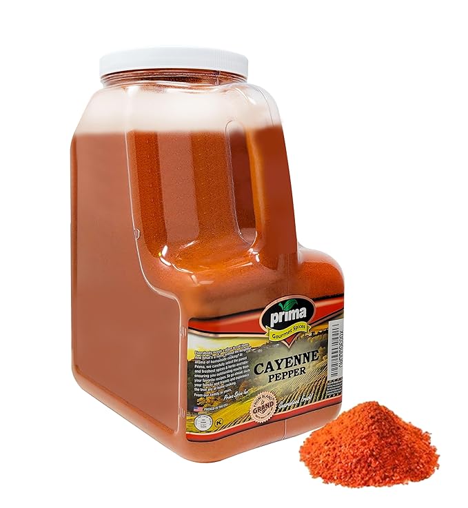 Prima Spice Hot Cayenne Pepper Powder Bulk 5 LBS-60,000 SHU Heat Unit-Gluten Free All Natrual Red Ground Pepper-For Commercial & Home Use