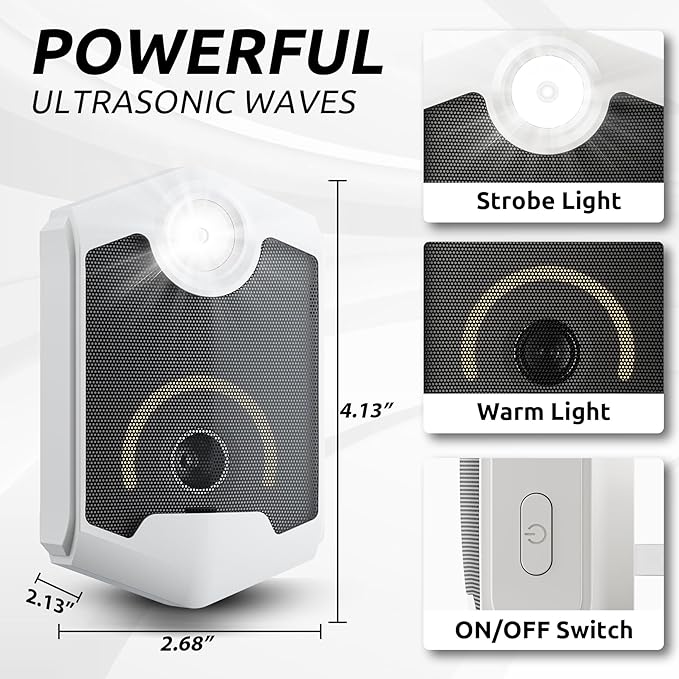 Ultrasonic Pest Repeller Plug in (4 Pack) - Rodent Repellent Indoor Electronic Pest Control with Flashing Light, Mouse Deterrent, Pest Repellent Ultrasonic for Mice, Rat, Spiders, Roaches, Insects