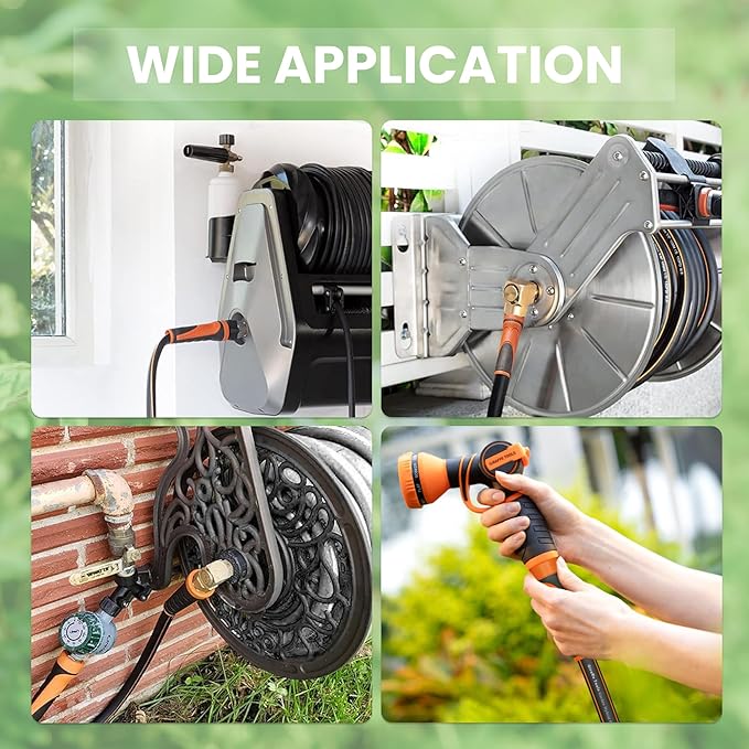 Giraffe Tools Garden Leader Hose 3ft x 5/8", Short Water Hose Heavy Duty, Flexible, Lightweight Hybrid Hose with Swivel Handle, Male to Female Fittings, Burst 600 PSI