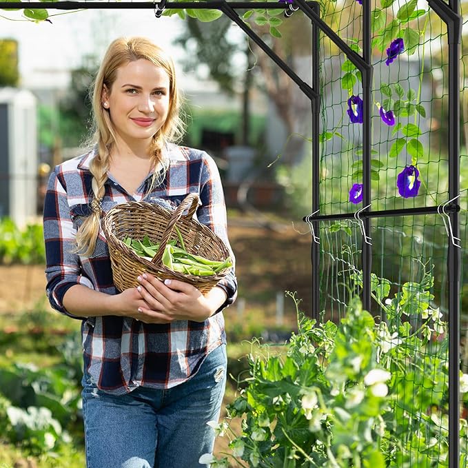 DoCred Tall Garden Arch Trellis for Climbing Plants, 79in Tall Metal Plant Support Trellis Archway for Climbing Vine Vegetable/Fruit/Flower Outdoor Yard Lawn Garden Arch Tunnel Trellis