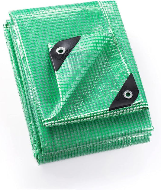 GUARD SHIELD Clear Green Tarp Heavy Duty 10x10 Feet Waterproof for Greenhouse Outdoor Garden Poly Cover UV Resistant 3x3 Weave 10mil