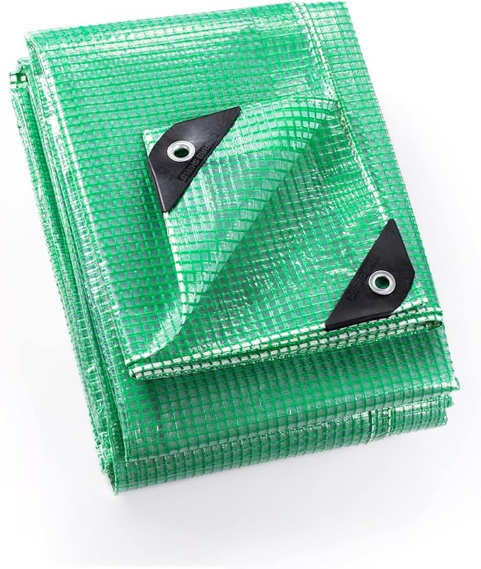 GUARD SHIELD Clear Green Tarp Heavy Duty 10x20 Feet Waterproof for Greenhouse Outdoor Garden Poly Cover UV Resistant 3x3 Weave 10mil