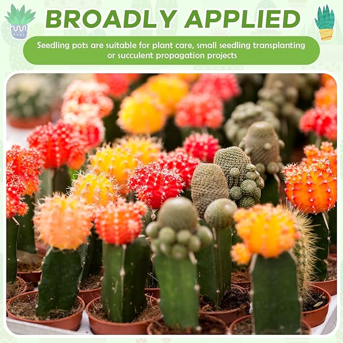 Yaomiao 200 Pcs 3 Inch Red Mini Plastic Plant Pot Nursery Seedling Pots Seed Starter with Drainage Holes for Indoor Outdoor Garden Succulent Plants Cuttings Transplanting