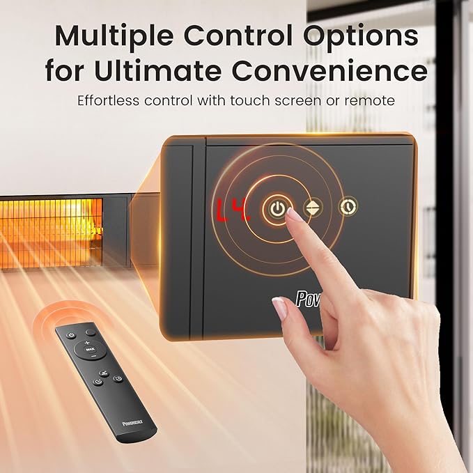 1500W Outdoor Heaters for Patio with 36H Timer, 0.5 Sec Instant Heating, Memory Function, Outdoor Heater, Black – Perfect Outdoor Heaters for Patio & Backyards