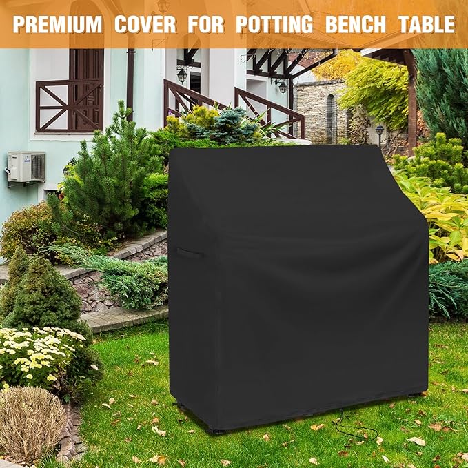 Potting Bench Cover, Waterproof Cover for Yaheetech Outdoor Potting Bench Table 45"x20"x49", Protective Cover for Outdoor Cabinet/Potting Benches for Outside/Garden Table for Planting