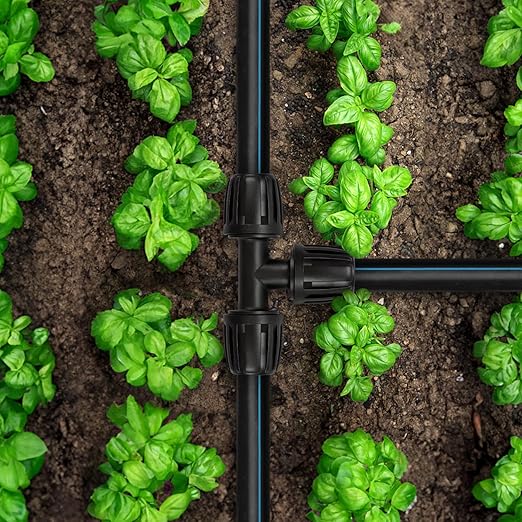 12 Pieces 1/2 Inch Drip Irrigation Tee Fittings, 1/2'' Drip Line Barbed Locked Tee Connectors for 1/2 Inch Irrigation Tubing (1/2" ID x 0.640" OD) Anti-leak 3-Way Irrigation System Parts