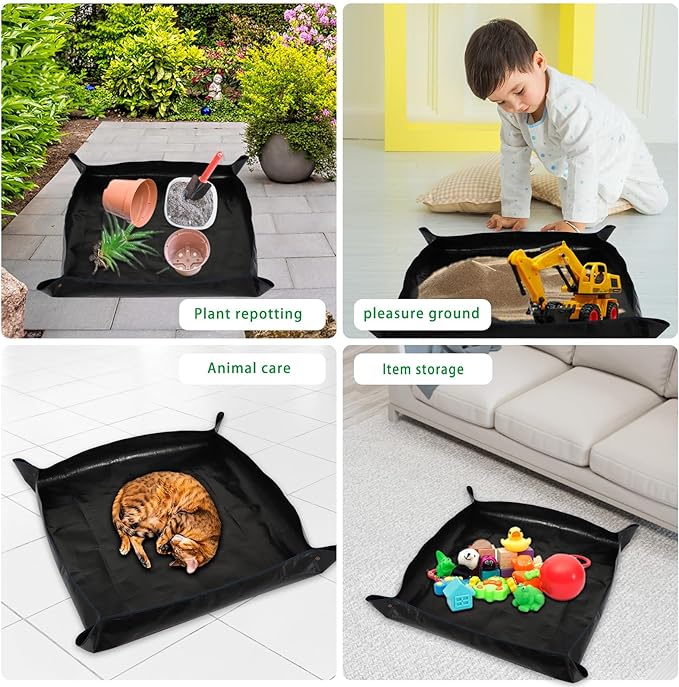 26.8" x 26.8" Plant Repotting Waterproof Transplanting Potting Mat - Portable Indoor Succulent Gardening Watering Square Foldable Garden Mat