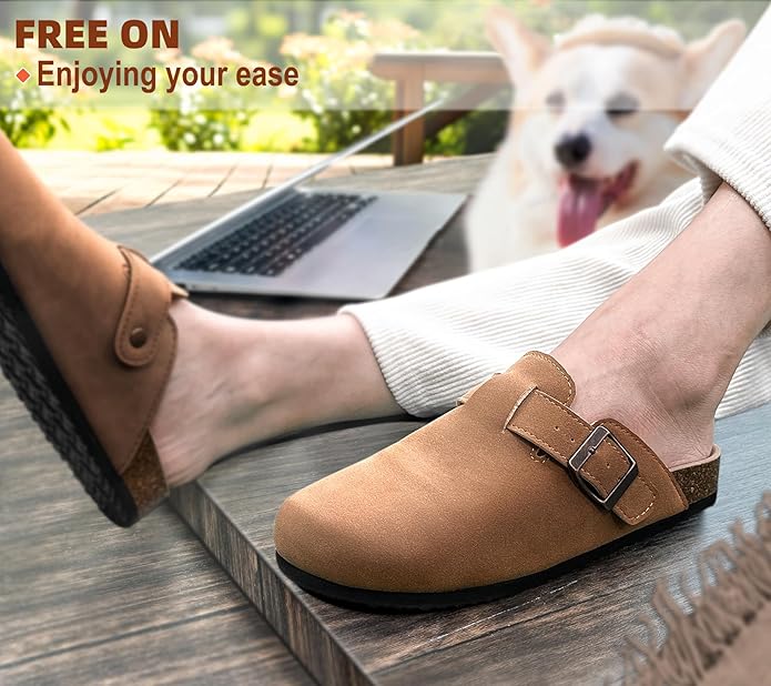 BULLIANT Comfort Clogs Slippers Sandals Nurse Work Shoes Unisex for Men Women with Cushioned Cork-Footbed