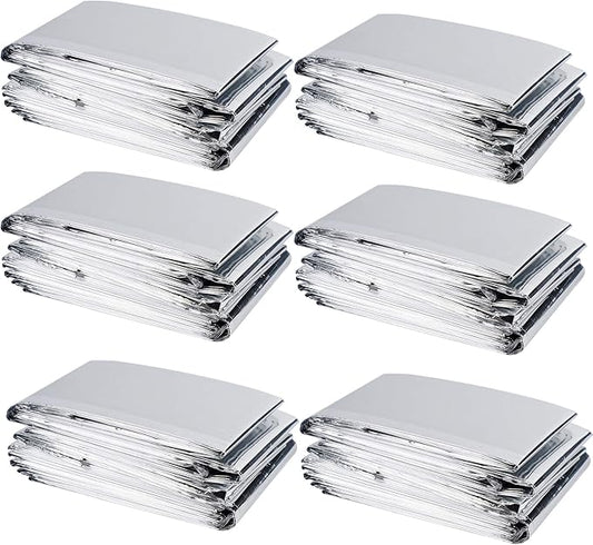 winemana 6 Pack Large High Silver Reflective Mylar Film, 83x 63 in, High Reflectivity, Keep Warm, 100% Environmentally Safe, Perfect for Plant Growth, First Aid, Marathon, Camping, Outdoor Survival