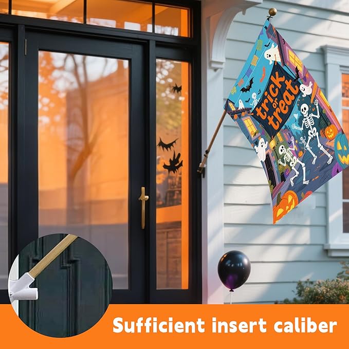 Halloween Garden Flag 12x18 Inch Double Sided, Outdoor Burlap Yard Decor for Porch, Patio, Holiday Decorations, Green2