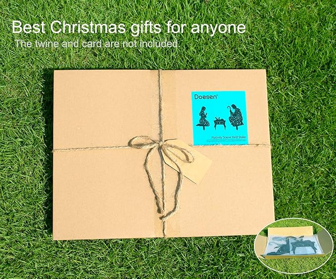 Metal Nativity Scene Outdoor Christmas Decorations, 17” Nativity Silhouette Outdoor Nativity Scene Set, Weather Resistant Outside Nativity Scene Outdoor Yard Stakes for Yard Lawn Garden Pathway