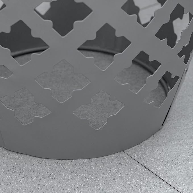 Outsunny 12" Patio Round Side Table, Outdoor Footstool, Garden Mosaic Accent Side Table, Plant Stand, Gray