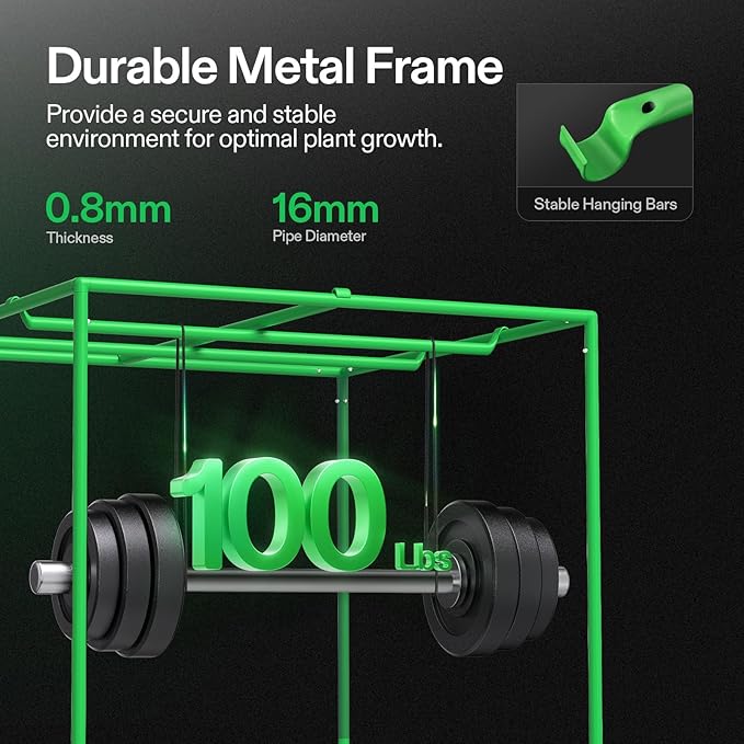 VIVOSUN S448 4x4 Grow Tent, 48"x48"x80" High Reflective Mylar with Observation Window and Floor Tray for Hydroponics Indoor Plant for VS4000/VSF4300