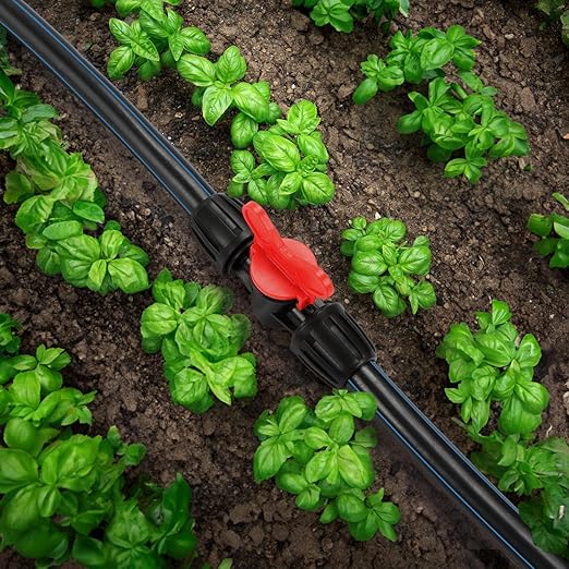 12 Pieces 1/2 Inch Drip Irrigation Valve Fittings, 1/2'' Barbed Shut Off Valve for 1/2 Inch Irrigation Tubing (1/2" ID x 0.640" OD) Anti-leak Straight Irrigation Parts for Garden System