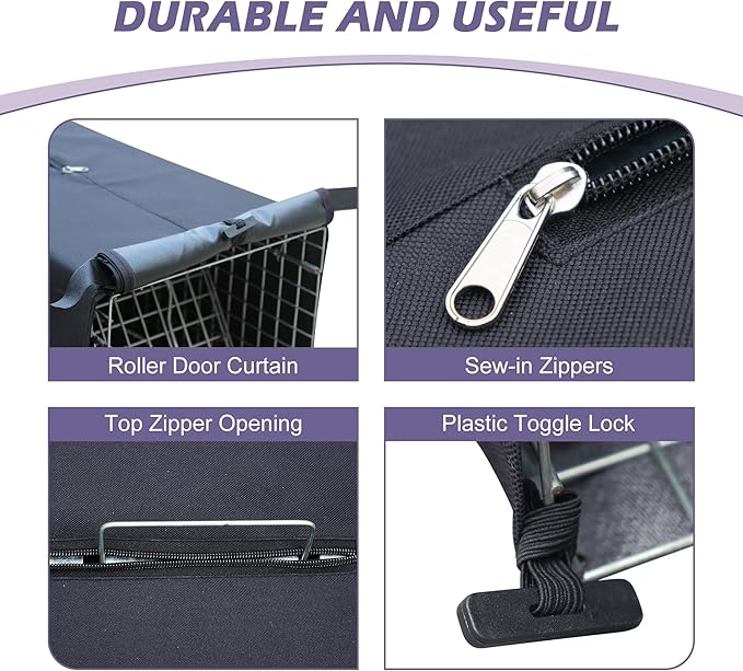 Live Feral Cat Trap Cage with Cover, Heavy Duty Folding Animal Traps Cage for Stray Cats, Humane Cat Trap for Raccoon, Squirrel, Skunk, Catch and Release - (32 x 10 x 12 inches)