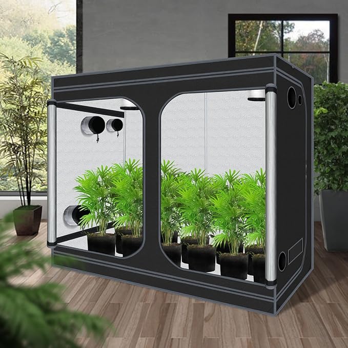 Grow Tent, 120"x60"x78" Hydroponic Mylar Grow Tent Reflective Garden Growing Dark Room with Observation Window, Removable Floor Tray for Indoor Plant Growing 10x5