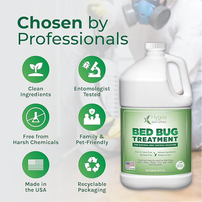 Lice, Mite, and Bed Bug Natural Spray - Child & Pet Friendly - Immediate results - Stain & Odor Free (128 Ounce)