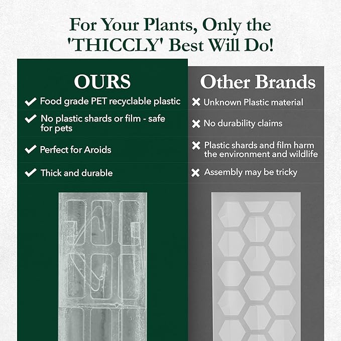 V2 Small GrowPole - Stackable Plastic Moss Poles for Climbing Plants, Monstera Plant Support-Plant Climbing Pole, DIY Plant Stick Support, Works for Philodendron and Anthuriums - 10 Pcs