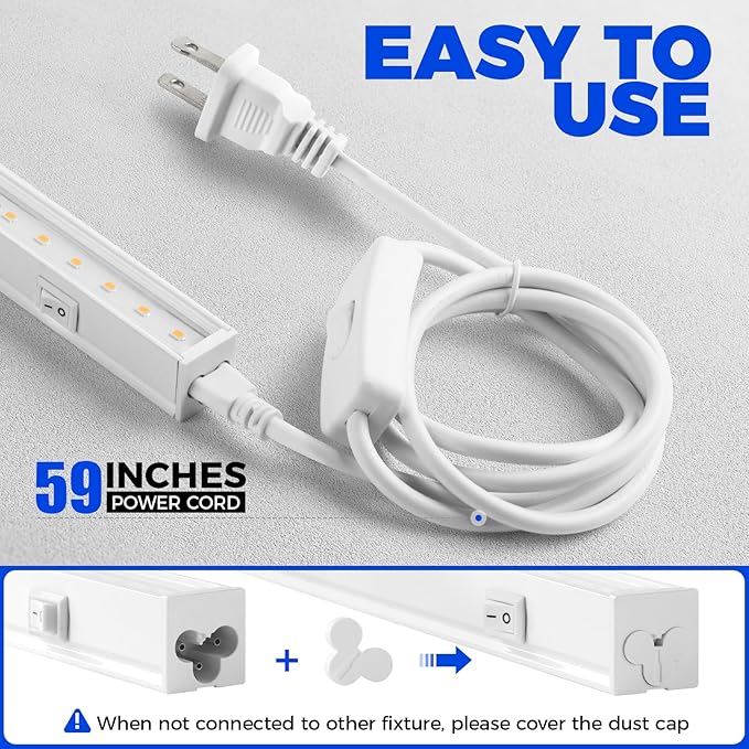 Barrina Grow Lights for Indoor Plants, Full Spectrum Sunlight, 1ft Plant Light for Indoor Growing, LED Grow Light Bulbs, T5 Grow Light Strip, Plug and Play, Pinkish White, 8-Pack