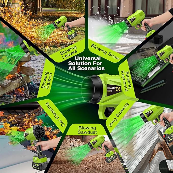 Mini Handheld Leaf Blower Cordless with 2×4.0Ah Battery and Charger,500,000 RPM,Extended Nozzle, Lightweight Small Turbo Jet Blower for Patio,Lawn,Yard,Snow Leaves and Dust Car Dryer 002