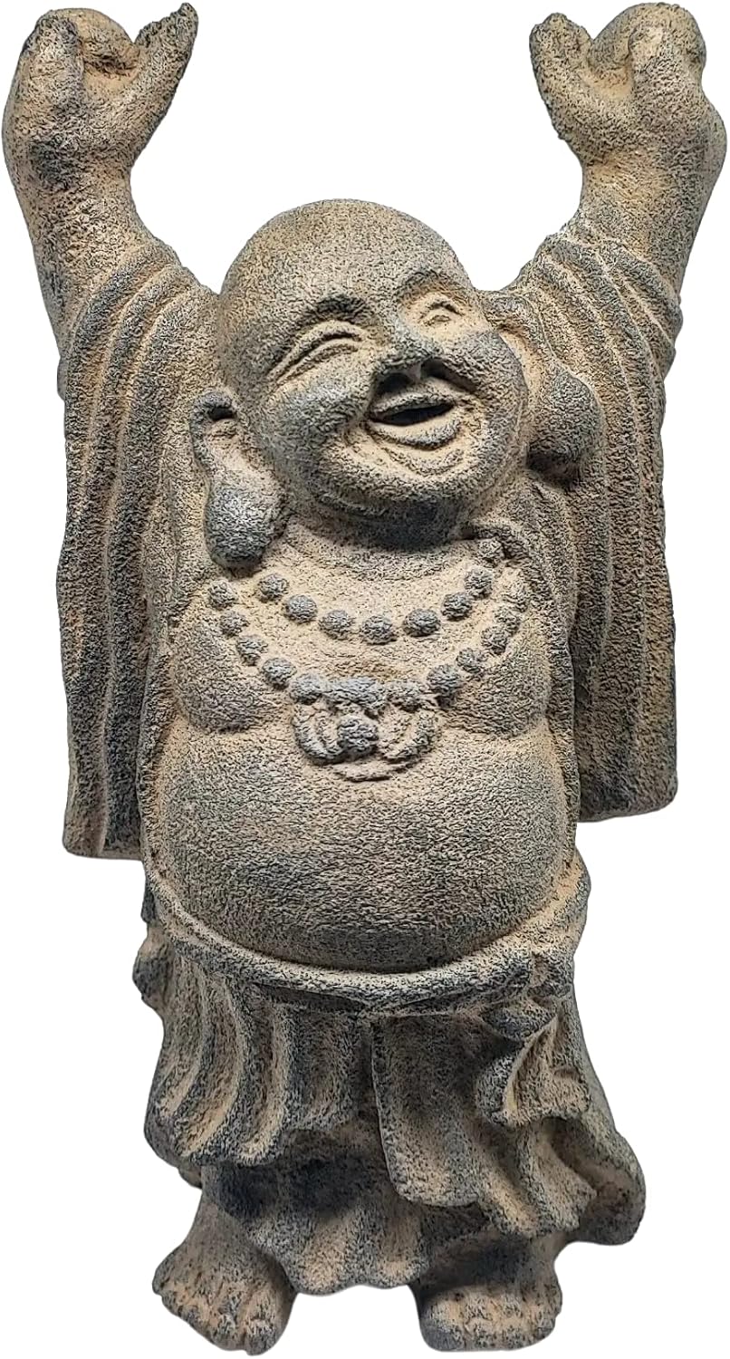 New Age Source The Volcanic Stone Statue Standing Happy Buddha Each