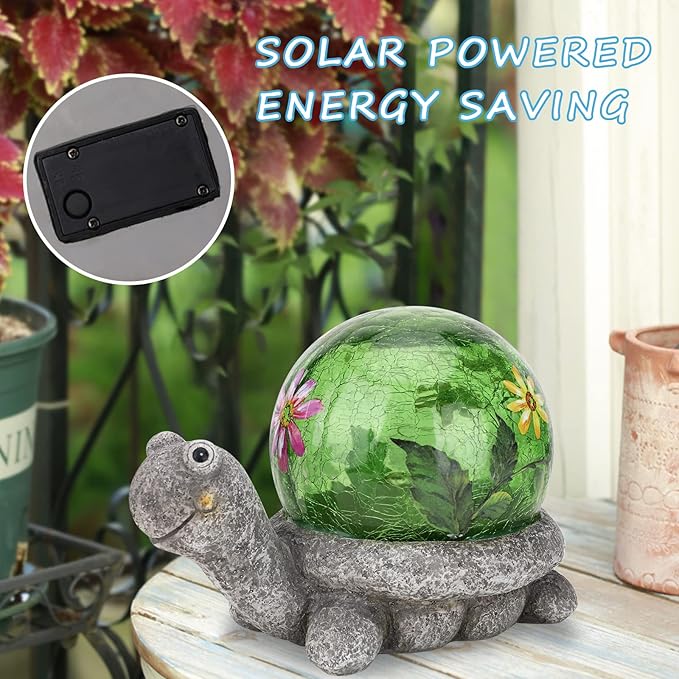 Bshine Turtle Solar Light Outdoor Garden Decor, Lawn Decor Turtle Statue for Patio, Balcony, Path and Yard Decoration,Gift for Mom and Housewarming Gift Outdoor Figurine