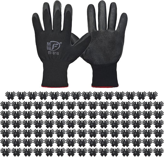 120 Pairs Gardening Work Gloves Bulk for Men Women, Breathable Nitrile Rubber Coated Garden Gloves Dipped Gripping Working Gloves for Construction, Gardening, 9.1 Inch
