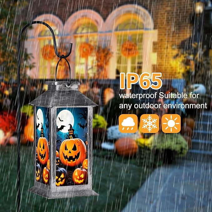 Halloween Decorations Outdoor,Halloween Hanging Decorations,Solar Lantern,Decor for Home Outside Porch Garden Yard Lawn Party Decorations（Witch Pumpkin）