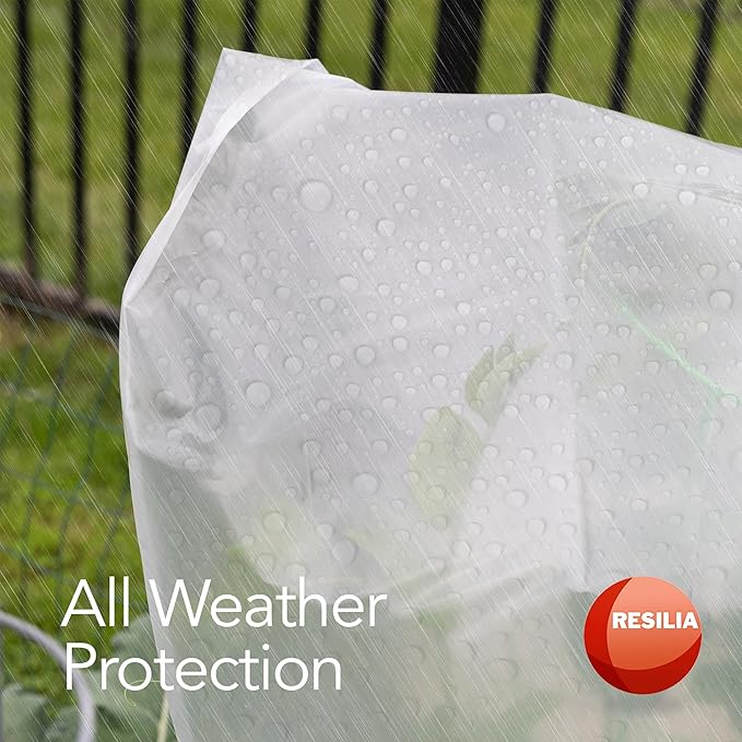 RESILIA Clear Greenhouse Sheeting - UV-Protected, Heavy-Duty Gauge Outdoor Polyethylene Cover for Weatherproofing Greenhouses, Garden, Plants, 12-Foot by 28-Foot Roll, 6-Mil Thick, Made in The USA
