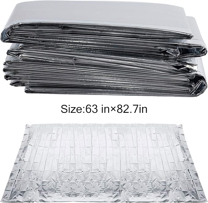 winemana 6 Pack Large High Silver Reflective Mylar Film, 83x 63 in, High Reflectivity, Keep Warm, 100% Environmentally Safe, Perfect for Plant Growth, First Aid, Marathon, Camping, Outdoor Survival