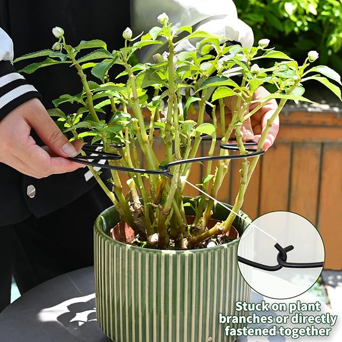 5PCS Black Monstera Plant Stem Support 9x7.6in - Adjustable & Durable Indoor Plant Stake for Cactus and Climbing Plants - Ideal Leaf Support for Gardening & Home Decor