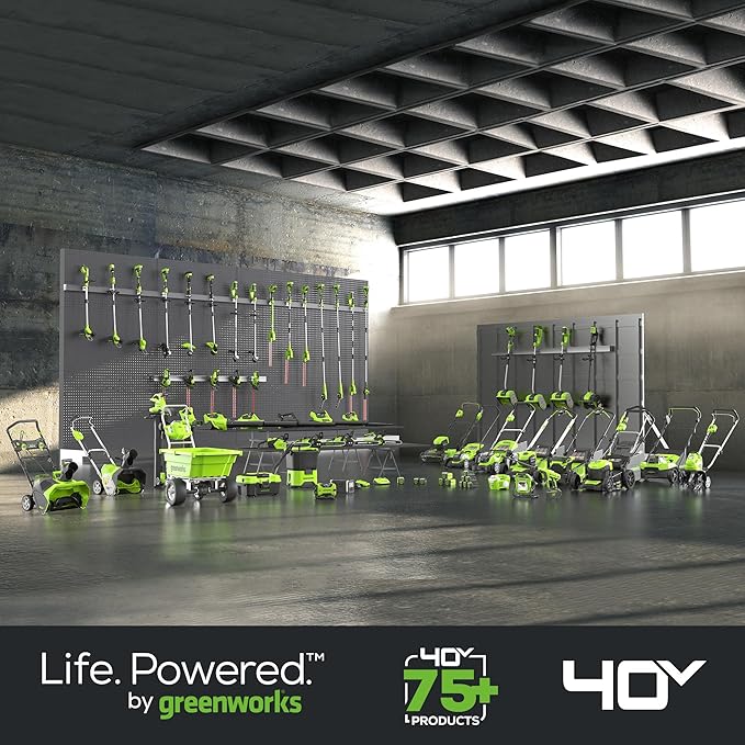 Greenworks 40V 21" Brushless Cordless (Smart Pace / Self-Propelled) Lawn Mower (75+ Compatible Tools), (2) 4.0Ah Batteries and Charger Included