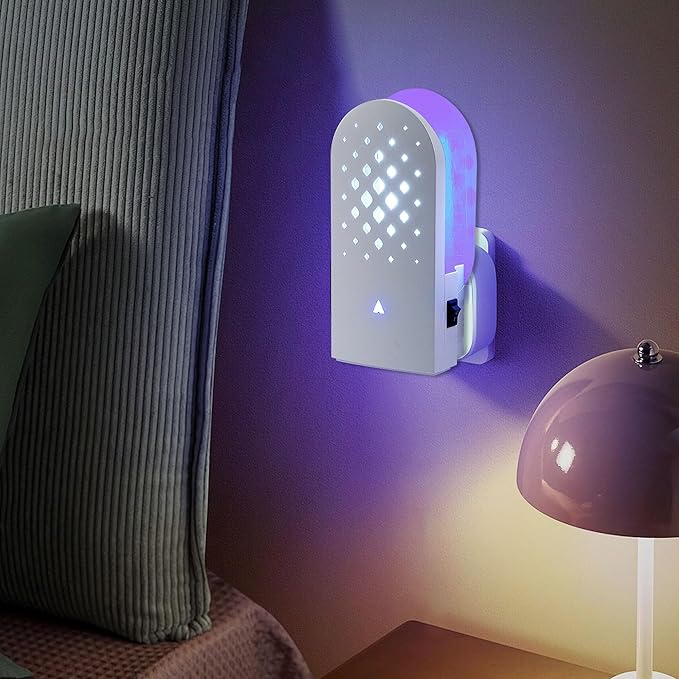 Lulu Home Flying Insect Trap Indoor, 365nm Plug-in Bug Light Catcher with 5 Reversible Sticky Pads for Mosquitos, Moths, Fruit Flies, Gnats - Fly Insect Trap for Home & Office