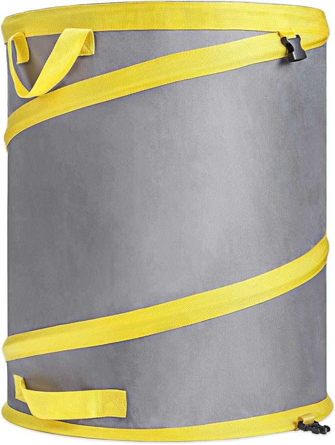 Jardineer Collapsible Trash Can for Camping Parties, Reusable Yard Waste Bags, Pop Up Garden Bag with a Drainage Hole(30 Gallon)
