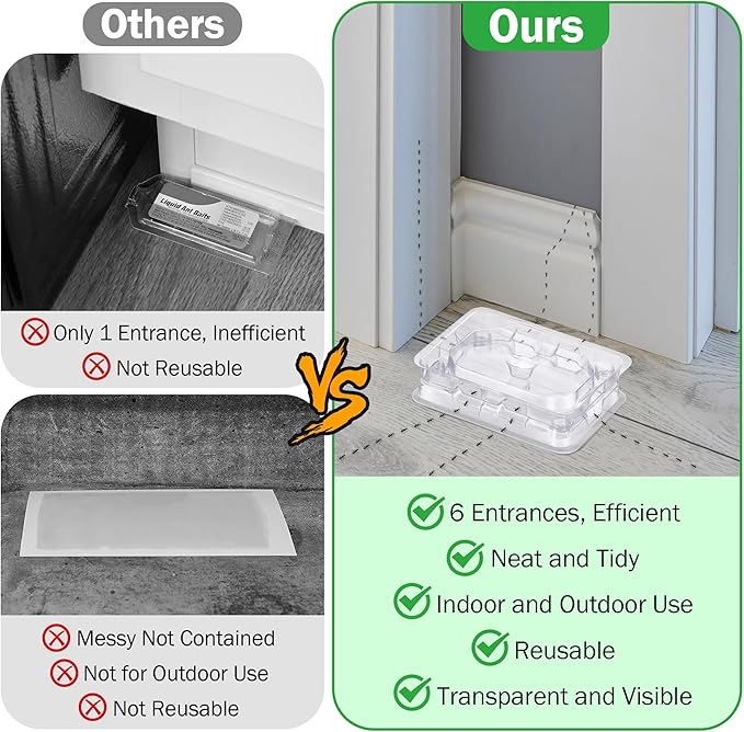 Qualirey 16 Set Ant Bait Stations Reusable (Bait NOT Included), Multi Surface Ant Killer Trap for Home, Control for Indoor and Outdoor Use, Roach Station for Common Household (Standard)