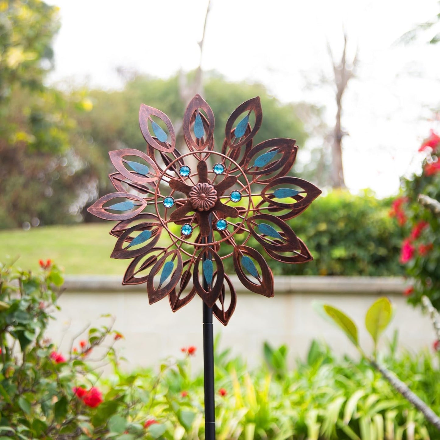 Wind Spinners for Outdoor Yard Decor, 360 Degrees Swivel Outdoor Metal Wind Spinner, 62" Wind Sculptures Garden Decor for Patio Lawn Yard