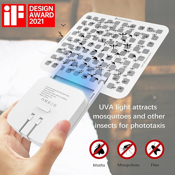 Mosalogic Updated Fly Trap Refills Sticky Card Replacement Glue Cards for Flying Insect Trap indoor-5pack (No Device)