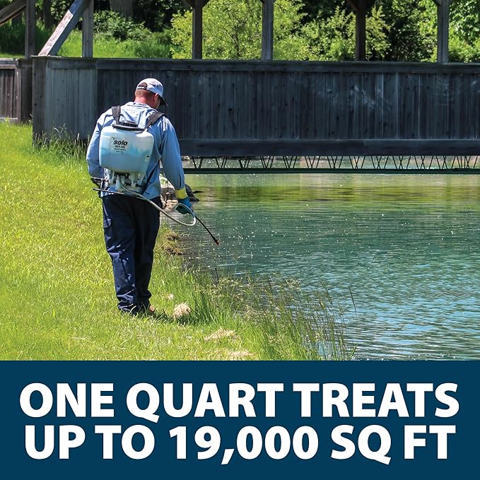 Airmax Shoreline Defense Emergent Weed Control Concentrated Treatment, Aquatic Herbicide (Glyphosate) for Phragmites, Pond Grass & Cattails, 1 Quart