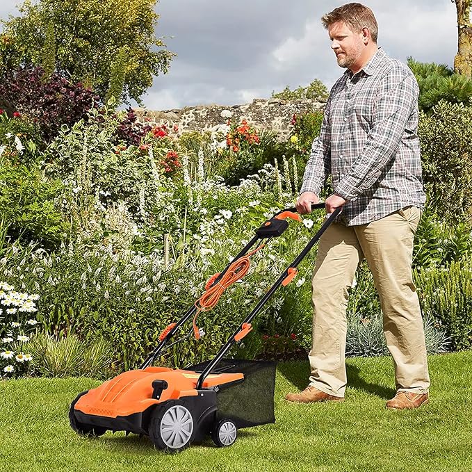 Goplus 2-in-1 Lawn Dethatcher and Scarifier, 3 Level Depth Adjustable Weeder w/ 11 Gallon Collection Bag & 2 Removable Blades, 13-Inch 12 Amp Corded Electric Scarifier for Garden & Yard