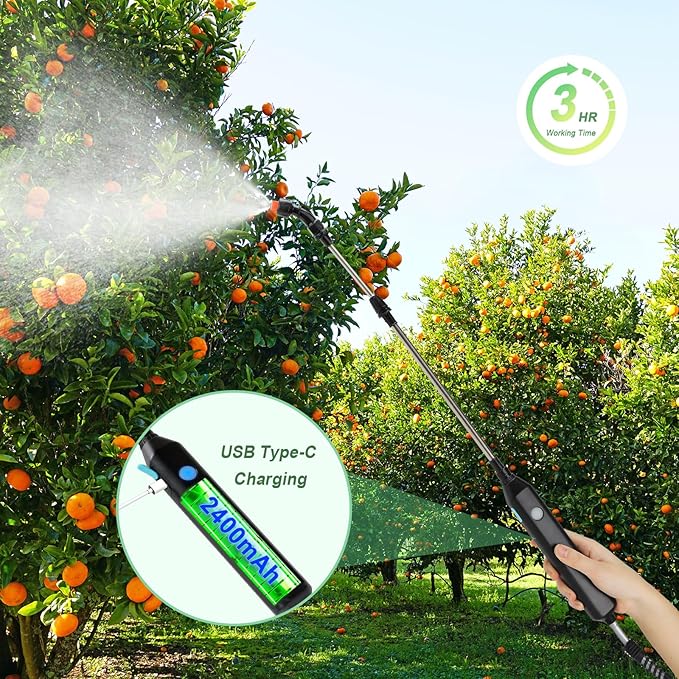 Battery Powered Sprayer, 2 Gallon Electric Sprayers in Lawn and Garden Sprayer Pump Sprayer Outdoor Battery Operated Sprayer for Lawn & Garden