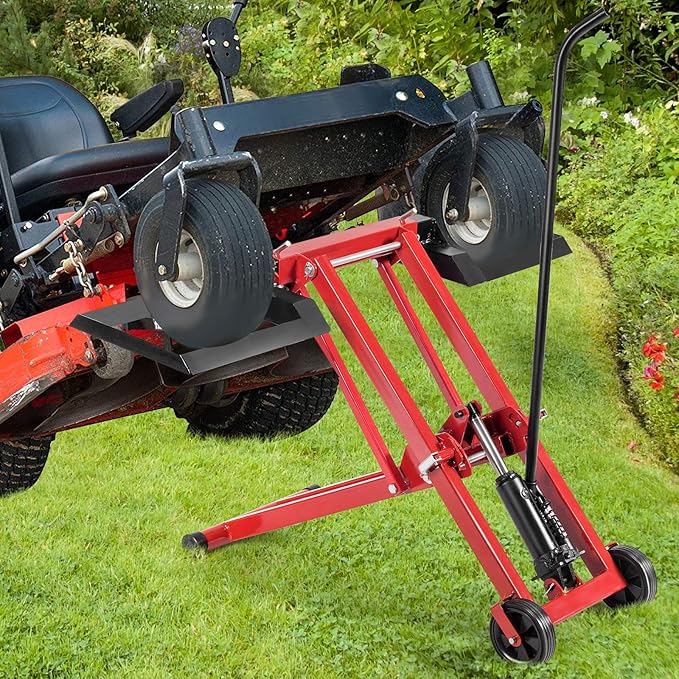 Goplus Lawn Mower Lift, 500LBS Zero Turn Mower Lift with Hydraulic Jack, Mower Lift Jack for Riding Tractors