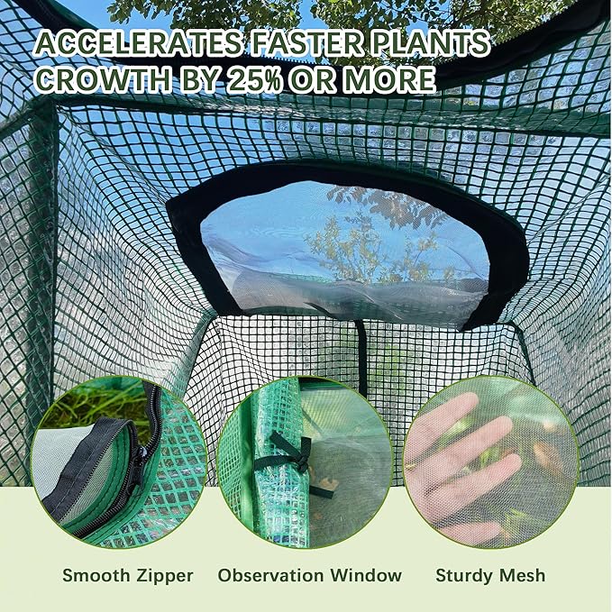 47.2" *14.6" *13.4" Foldable Garden Accelerator Plants Cover Freeze Protection for Raised Bed, Mini Greenhouse Cover with Two Air Hole, Frost Cover for Plant Vegetable Seedling Protector