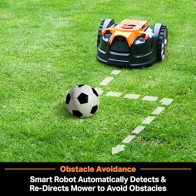 LawnMaster OcuMow™ Robot Lawn Mower with Cordless 24V MAX 10” Grass Trimmer Combo Kit Perimeter Wire Free for Small Yards 2000-4000 Square Feet Optical Navigation Automatic Obstacle Avoidance Spot Cut