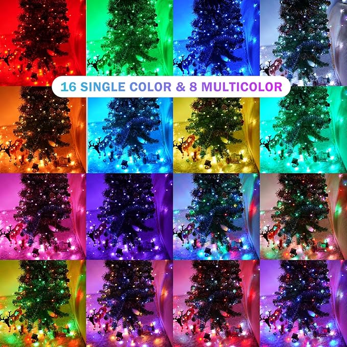 OMIKA 80ft Fairy Lights Plug in with Remote, 24 Colors 196 Modes Color Changing String Lights Dimmable, 240 LED Twinkle Lights with Timer for Outdoor Party Bedroom Indoor Christmas Halloween Decor