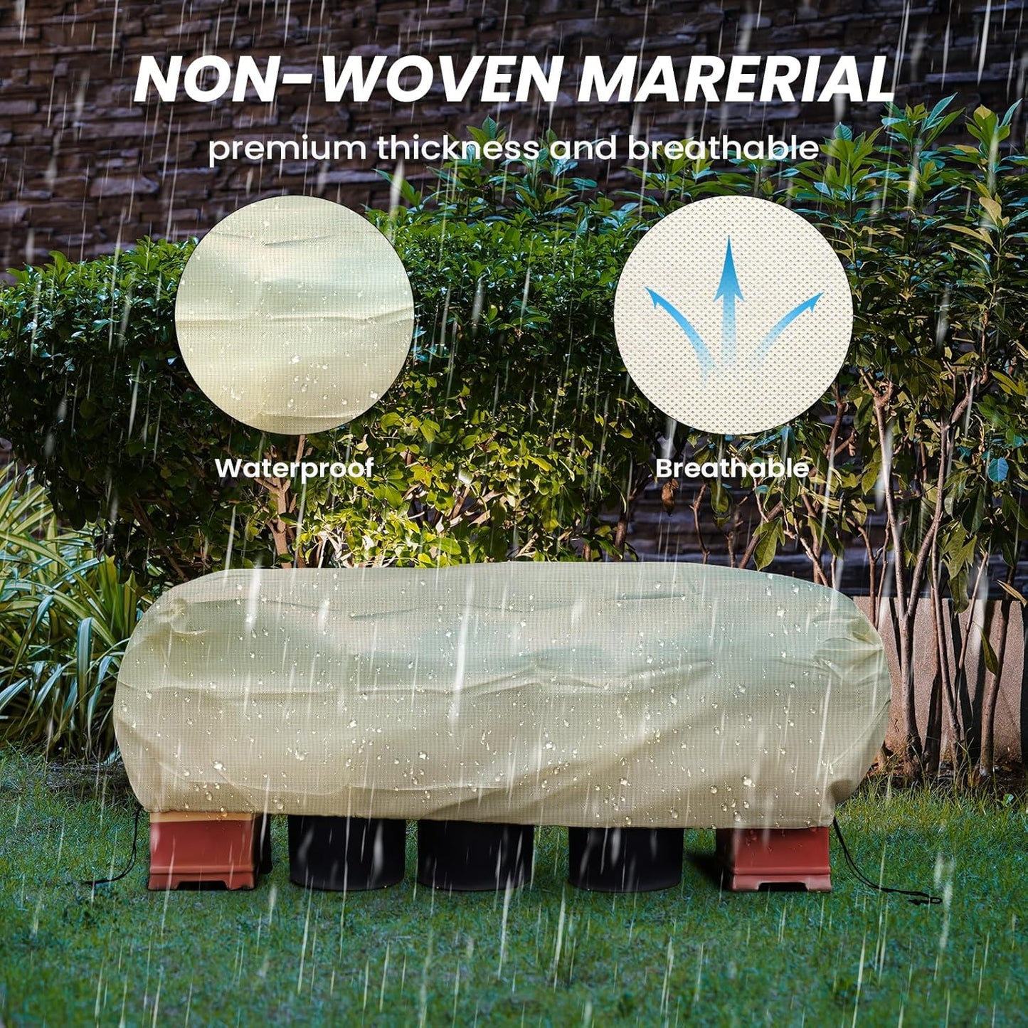 MIXC 2 Packs Plant Covers Freeze Protection, 59" x 19.7" x 21.7" Winter Plant Cover Cold Weather Tree Frost Cloth Warm Blankets Shrub Covers for Outdoor Plant