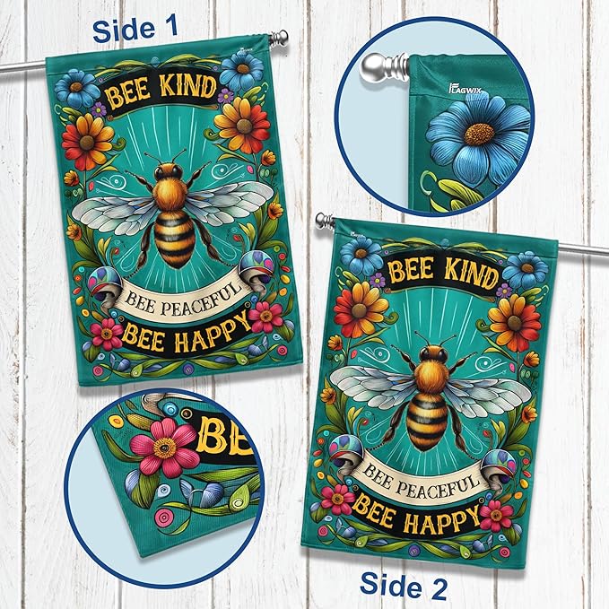 FLAGWIX Bee Decor American Flag - House American Flags for Outside 29.5" x 39.5" - Bee Gifts for Women Men, Hippie Gifts for Mom Grandma Animal Lovers, Yard Flags for Outside, Outdoor Decor for Patio